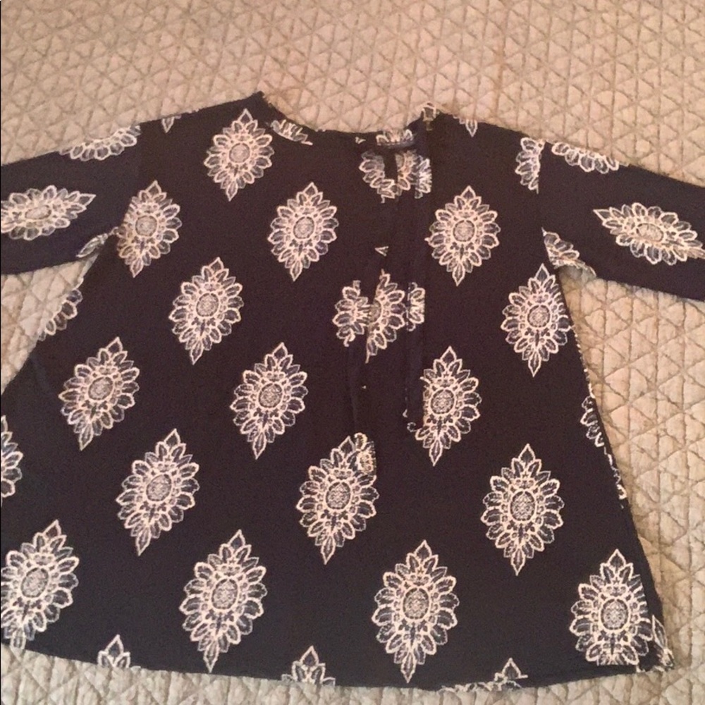 O’gam Blouse Blue Blouse with White